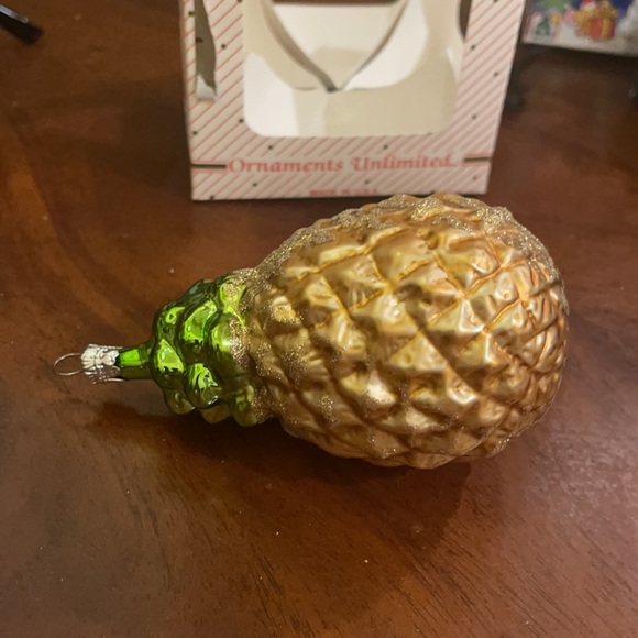 Glittery Gold Pineapple Ornament - Picture 2 of 2